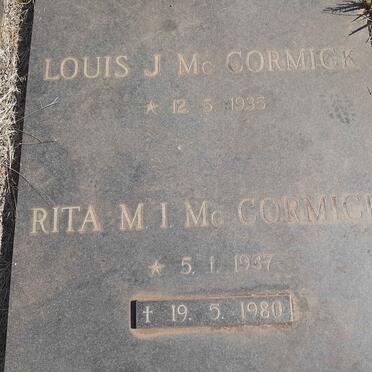 MCCORMICK Louis J. 1935- &amp; Rita M.I. 1937-1980