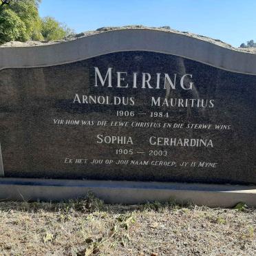 MEIRING Arnoldus Mauritius 1906-1984 &amp; Sophia Gerhardina KLOPPERS 1905-2003