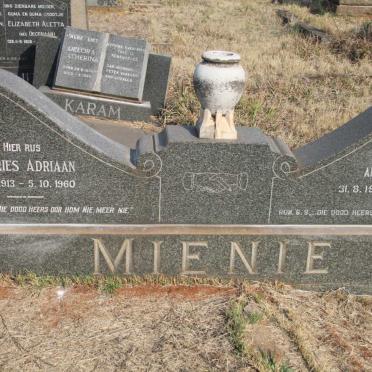 MIENIE Andries Adriaan 1913-1960 &amp; Anna Dorathea 1925-1996