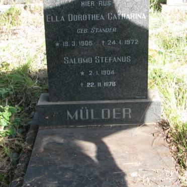 MULDER Salomo Stefanus 1904-1978 &amp; Ella Dorothea Catharina STANDER 1905-1972