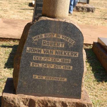 NIEKERK Robert John, van 1886-1918