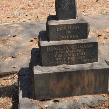 NEUMANN Rosalia nee MANTHEY 1852-1926