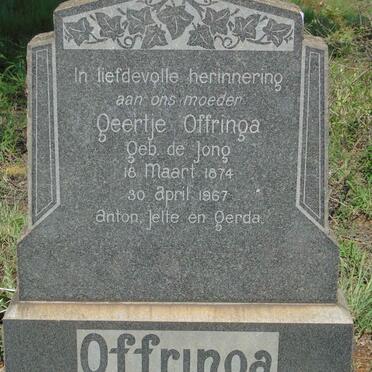 OFFRINGA Geertje DE JONG 1874-1967