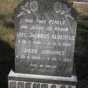 ODENDAAL Abel Jacobus Albertus 1948-1948 :: ODENDAAL Jacob Johannes 1963-1963