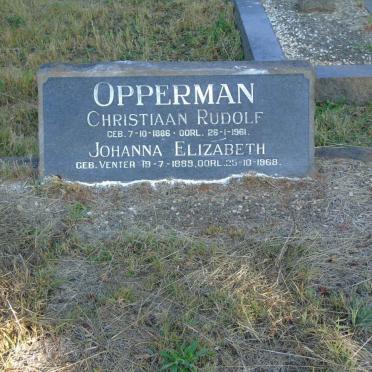 OPPERMAN Christiaan Rudolf 1886-1961 &amp; Johanna Elizabeth VENTER 1889-1968