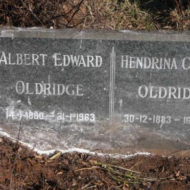 OLDRIDGE Albert Edward 1880-1963 &amp; Hendrina Cecilia 1883-1960