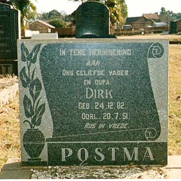 POSTMA Dirk 1882-1951