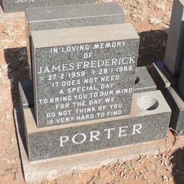 PORTER James Frederick 1959-1989