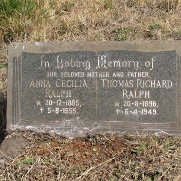 RALPH Thomas Richard 1896-1949 &amp; Anna Cecilia 1895-1955