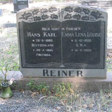 REINER Hans Karl 1883-1965 &amp; Emma Lena Louise 1886-1969