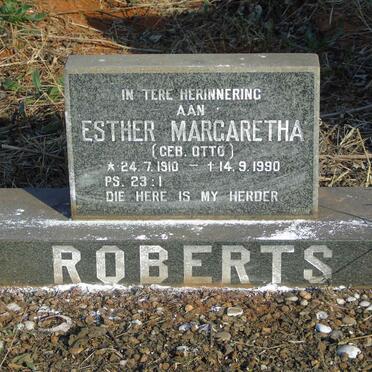 ROBERTS Esther Margaretha nee OTTO 1910-1990