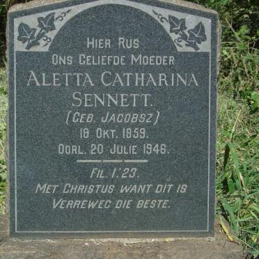 SENNETT Aletta Catharina nee JACOBSZ 1859-1946