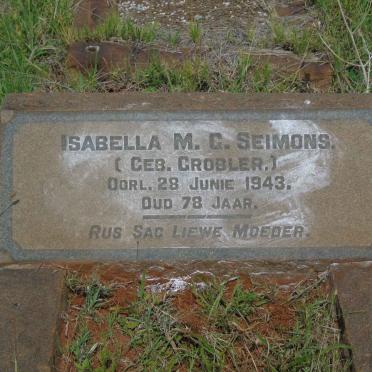 SEIMONS Isabella M.G. nee GROBLER 1865-1943