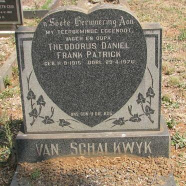 SCHALKWYK Theodorus Daniel Frank Patrick, van 1915-1970