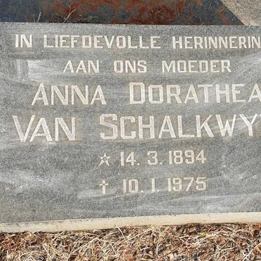 SCHALKWYK Anna Dorathea, van 1894-1975