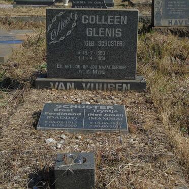 SCHUSTER Ernst Ferdinand 1917-2000 &amp; Tryntje ANSEL 1920-2011 :: VAN VUUREN Colleen Glenis nee SCHUSTER 1950-1991