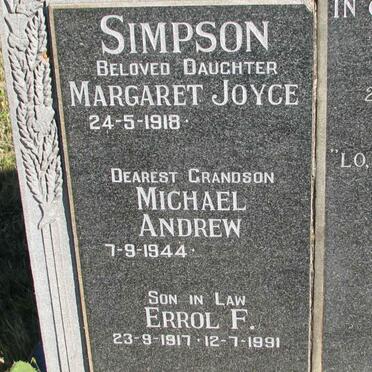 SIMPSON Errol F. 1917-1991 :: SIMPSON Margaret Joyce 1918- :: SIMPSON Michael Andrew 1944-