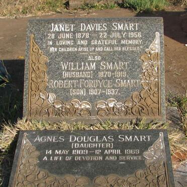 SMART William 1870-1919 &amp; Janet Davies 1878-1956 :: SMART Robert Fordyce 1907-1937 :: SMART Agnes Douglas 1909-1969