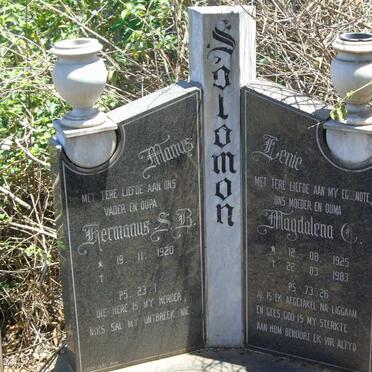 SOLOMON Hermanus S.B. 1920- & Magdalena C. 1925-1983