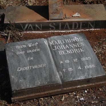 STADEN Marthinus Johannes Hendrik, van 1885-1968