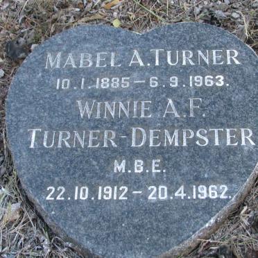 TURNER Mabel A. 1885-1963 :: TURNER-DEMPSTER Winnie A.F. 1912-1962