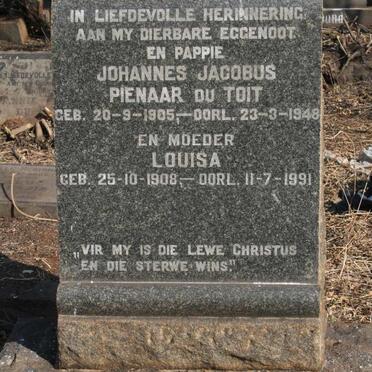 TOIT Johannes Jacobus Pienaar, du 1905-1948 & Louisa 1908-1991
