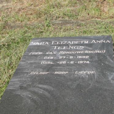 TEENGS Sara Elizabeth Anna VAN SCHOUWENBURG 1892-1974