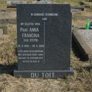 TOIT Anna Francina, du nee STEYN 1930-2009