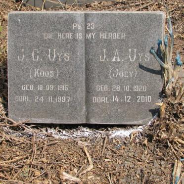 UYS J.C. 1915-1997 &amp; J.A. 1920-2010