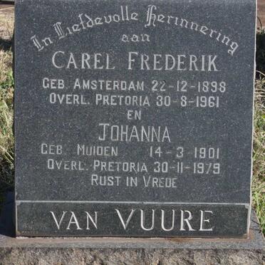 VUURE Carel Frederik, van 1898-1961 &amp; Johanna MUIDEN 1901-1979