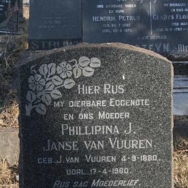 VUUREN Joseph, Janse van 1876-1970 & Phillipina J. JANSE VAN VUUREN 1880-1960