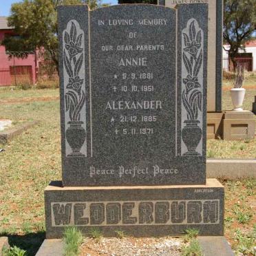 WEDDERBURN Alexander 1885-1971 &amp; Annie 1881-1951