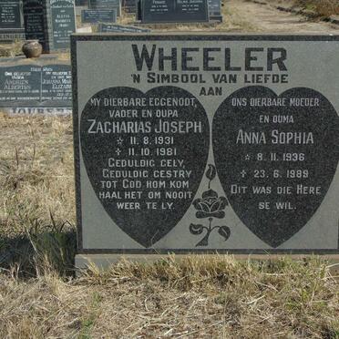 WHEELER Zacharias Joseph 1931-1981 &amp; Anna Sophia 1936-1989