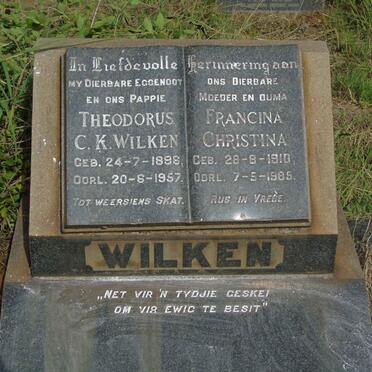 WILKEN Theodorus C.K. 1896-1957 & Francina Christina 1910-1985