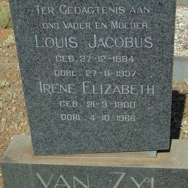 ZYL Louis Jacobus, van 1884-1937 & Irene Elizabeth 1900-1966