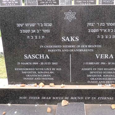 SAKS Sascha 1909--2002 & Vera 1914-2002
