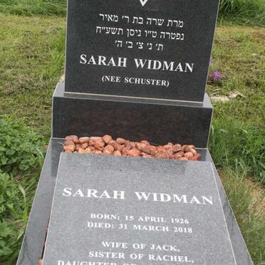 WIDMAN Sarah nee SCHUSTER 1926-2018