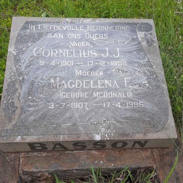 BASSON Cornelius J. J. 1901-1958 &amp; Magdelena E. MCDONALD 1907-1995