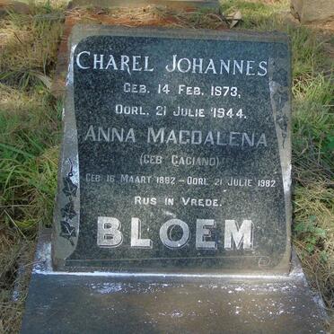 BLOEM Charel Johannes 1873-1944 &amp; Anna Magdalena GAGIANO 1882-1982