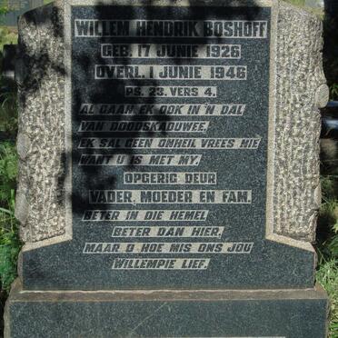 BOSHOFF Willem Hendrik 1926-1946 