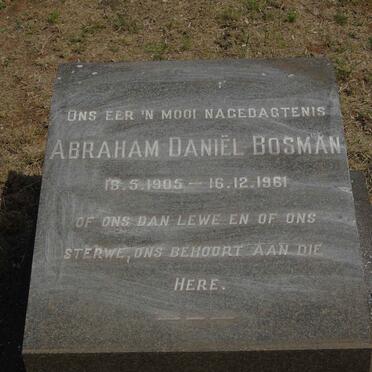 BOSMAN Abraham Daniel 1905-1961