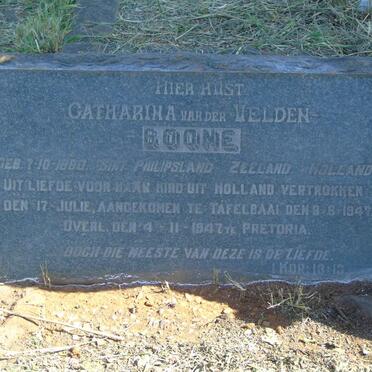 BOONE Catharina nee VAN DER VELDEN 1880-1947