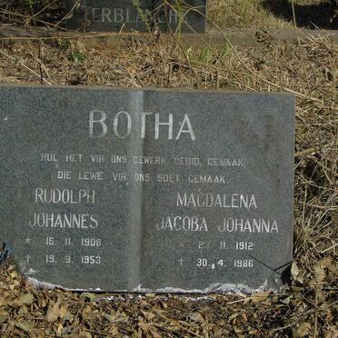 BOTHA Rudolph Johannes 1908-1953 & Magdalena Jacoba Johanna 1912-1986