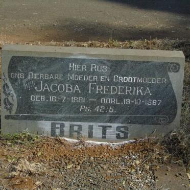 BRITS Jacoba Fredericka 1881-1967
