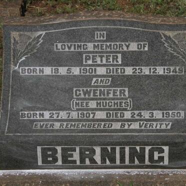BERNING Peter 1901-1949 & Gwenfer HUGHES 1907-1950