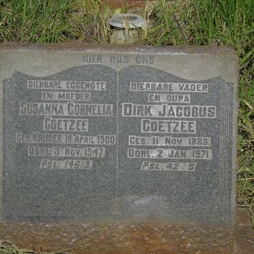 COETZEE Dirk Jacobus 1888-1971 & Susanna Cornelia KRUGER 1900-1947