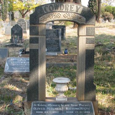 COWDREY Oliver Mitchell 1880-1950 &amp; Katrina 1880-1969