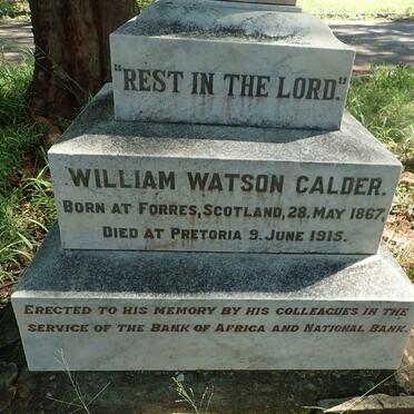 CALDER William Watson 1867-1915