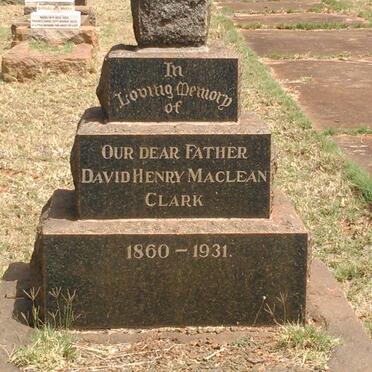 CLARK David Henry Maclean 1860-1931