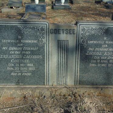 COETSEE Gerhardus Jacobus 1884-1953 & Jacoba Adriana VAN DYK 1890-1974